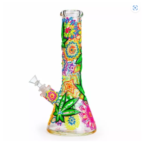 Стеклянный бонг Hand-Drawn Psychedelic Felix Shop