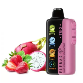 Электронная сигарета Elf Bar Trio 40000 Sour Strawberry Dragon Fruit (Кислая Клубника Драгонфрут) Felix Shop