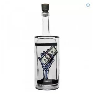 Водник Стеклянный Прозрачный Доллары в руке скелета Felix Shop