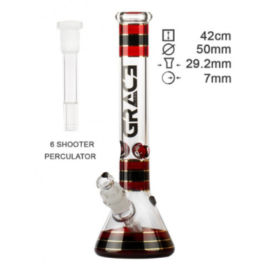 Бонг стеклянный Grace Glass Striped Series Red Felix Shop