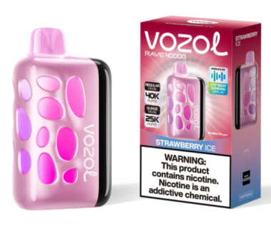 Электронная сигарета Vozol Rave 40000 Strawberry Ice (Клубника Лёд) Felix Shop
